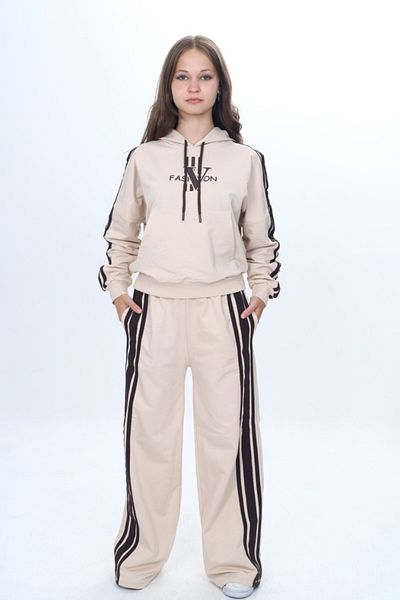 Joui Co Oversize 2 Thread Girls Sports Bottom & Top Tracksuit Set – 100% Cotton-308