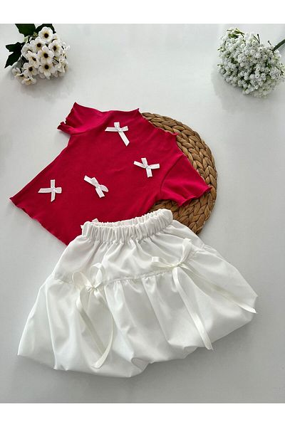 TREND NATURAL Girl Baby Balloon Skirt and Badi Sets Pink Yellow Red Fuchsia