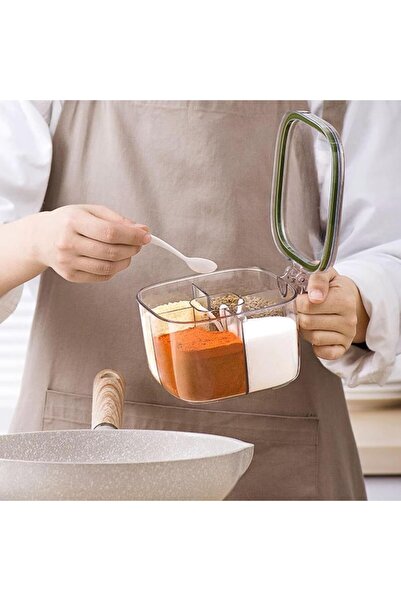 Flippy Food Storage Box Flippy, Plastic/Silicone, 20 x 10 x 10 cm, 5 Compartments, White/Green