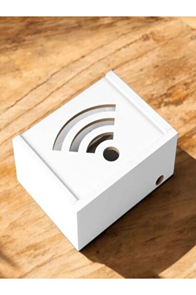 mayastyle Modem Saklama Kutusu (MDF) Duvar Rafı Beyaz wifi kutusu