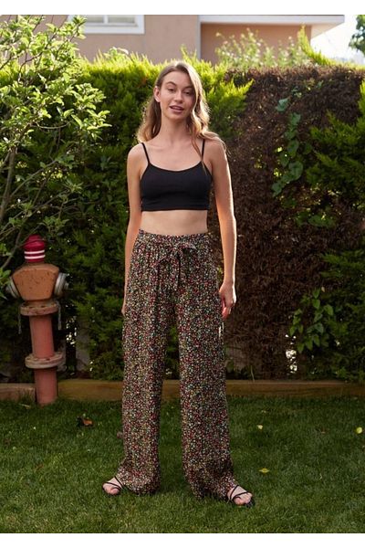 Nisan Viscose Trousers with Floral Print
