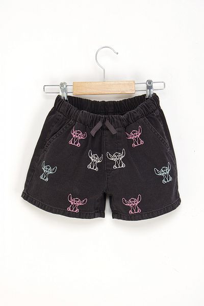 DMB BOYS & GIRLS Pantaloni scurți casual din denim brodați cu caractere pentru fete