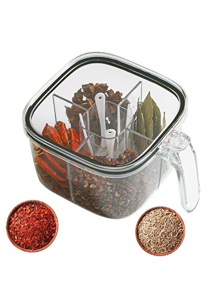 Flippy Food Storage Box Flippy, Plastic/Silicone, 20 x 10 x 10 cm, 5 Compartments, White/Green