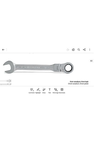 İzeltaş Articulated Ratchet Combined Wrench 15mm