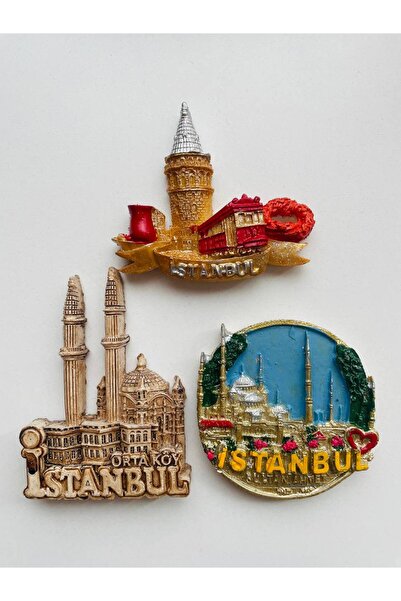 GALATA GIFT İstanbul Temalı Buzdolabı Magneti, 3'lü Şehir Magnet Seti, Buzdol...
