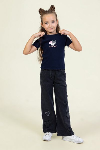 DMB BOYS & GIRLS Girl's Heart Detailed Wide Leg Jeans