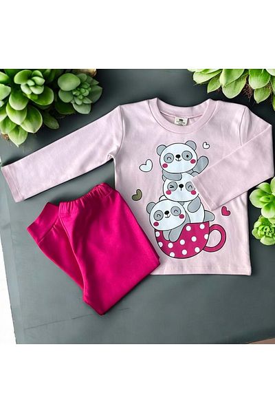 RYZE ÇOCUK Pandali Pajama Set Pink