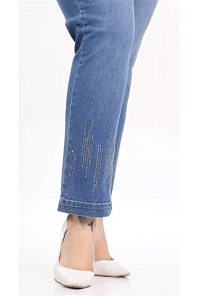 PETUNYA BUTİK Boru Paça Taş Detaylı Pantolon