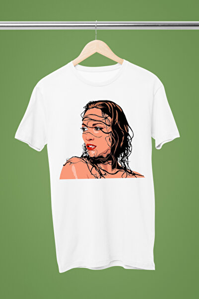 MAGORS تيشيرت جينيفر لوباز JLO مطبوع من القطن برقبة دائرية وأكمام قصيرة عادية