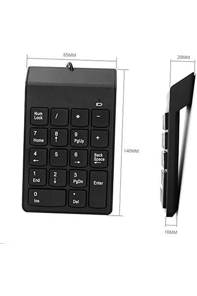 Biki Small USB Numeric Keyboard with 18 Keys for iMac/Mac Pro/Air/Pro and Laptop Computer