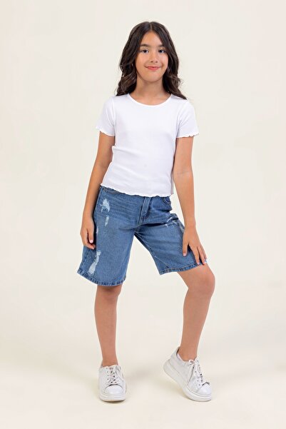 DMB BOYS & GIRLS Devojčice, šortsevi do kolena Denim