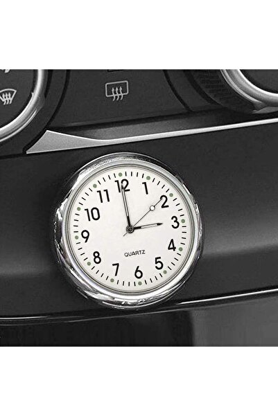 SP SPON Small Quartz Clock for Car Dashboard and Air Vent Decoration (White)