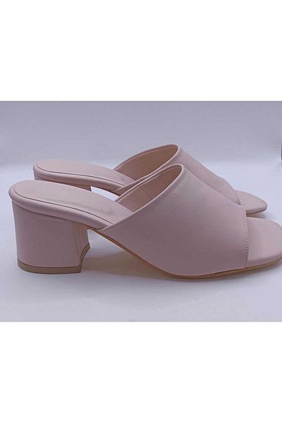 İDOL SHOES Genuine Leather Heelled Slippers