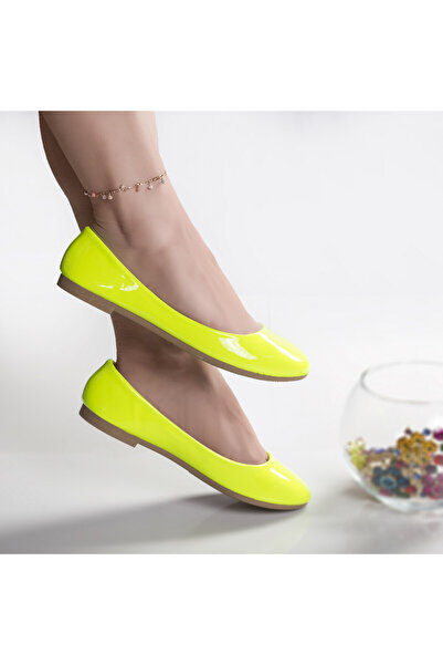 MODA STİL Women's yellow ballerinas in organic leather dalisa, 39