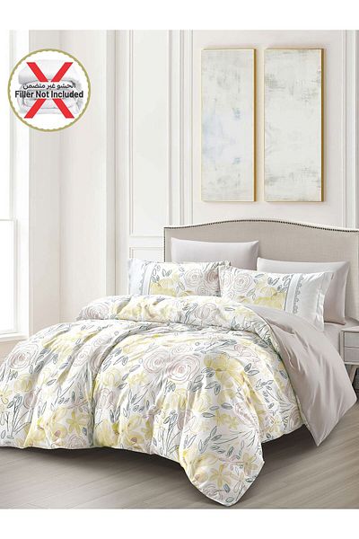 Donetella 6-Piece Printed Duvet Cover Set, King Size 220 x 240cm, Microfiber, (Without filler)