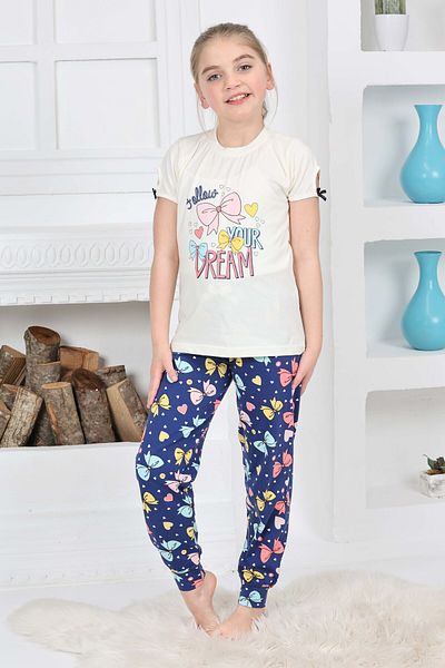 FORMO Girls' 100% Natural Cotton Short Sleeve Quality Pajama Set