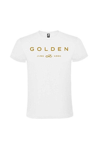 CRTX Tricou dama, personalizat GOLDEN JUNGKOOK, BTS, K-POP bumbac, alb, marime S