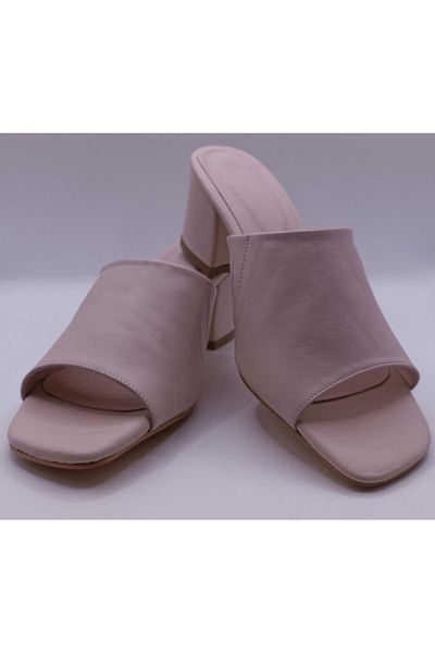 İDOL SHOES Genuine Leather Heelled Slippers