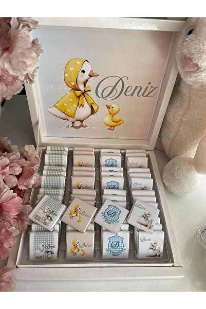 Minemiss Tasarım Kutulu Isme Özel Tasarımlı Kız-erkek 50 Adet İsimli Bebek Çi...