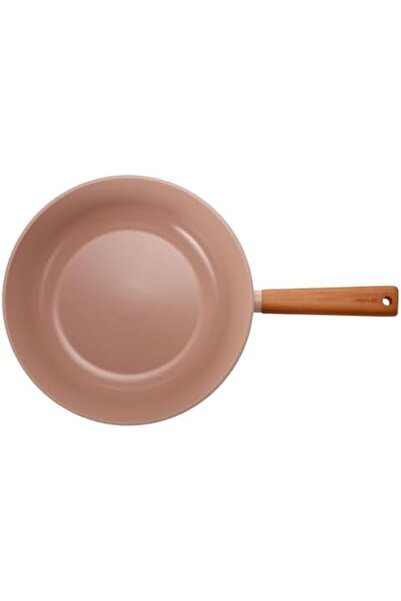 NEOFLAM Fika Blossom Wok Pan, 28 cm Size, Sandy Pink