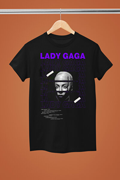 MAGORS Тениска с къс ръкав и щампа на Лейди Гага от памук