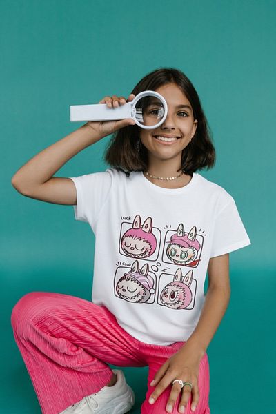 aynewmoda Tricou de damă cu mânecă scurtă și gât rotund cu imprimeu logo Labobo