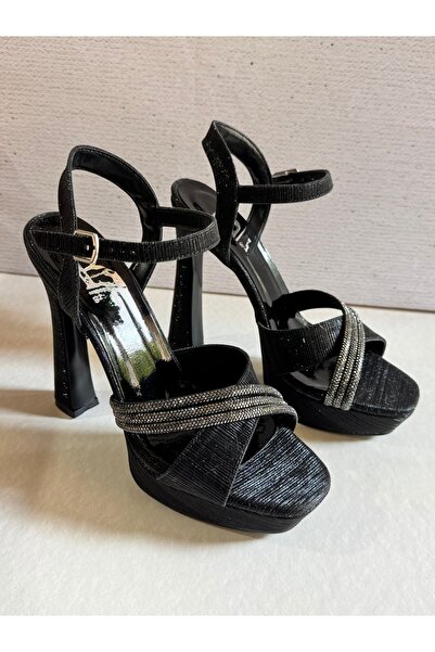 Felisya Butik Pantofi de seară cu toc înalt cu platformă cu piatră 13CM-FELİS...