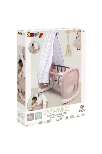 Smoby Baby Nurse Doll Cradle with Canopy