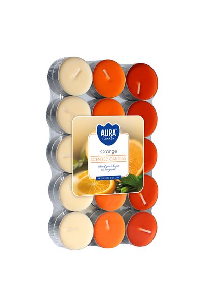 BISPOL Set 30 Lumanari Pastile Parfumate, Aura, Orange P30-63