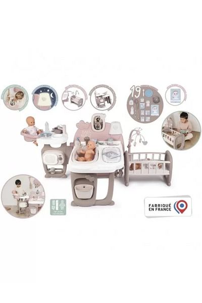 Smoby Centru de joacă pentru păpuși Baby Nurse cu 23 de accesorii