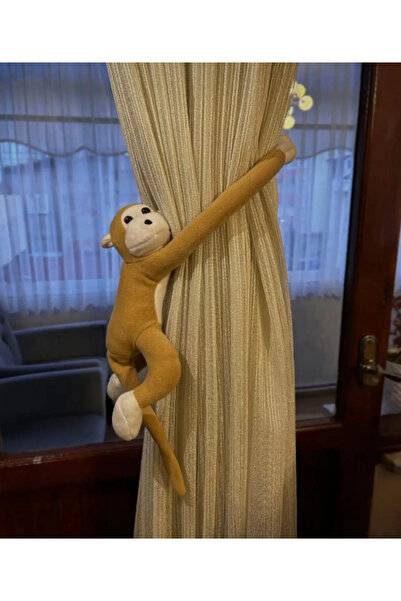 ENHA TİCARET Peluş Maymun Elleri Yapışan Sevimli Oyuncak 70 Cm Hardal