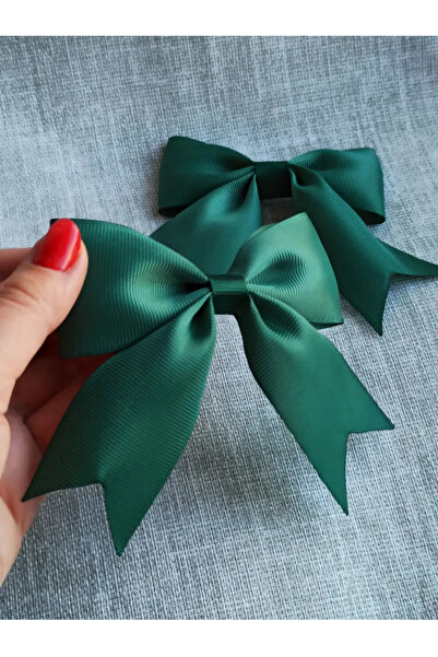 Atılgan Grp Zümrüt Yeşili Timsah Klipsli Toka Seti, Kurdele Toka 2 Adet