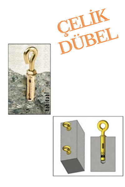 HOBİDABİ M10 Çelik Dübel 2'li Salıncak Box Torbası Hamak Tavan Asma Aparatı Salıncağı Karabina Kanca Takımı