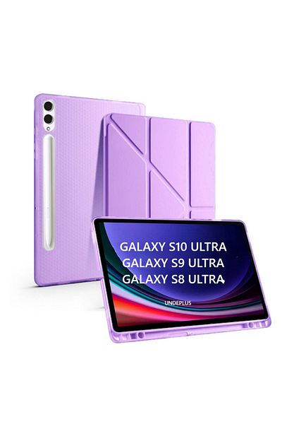 UnDePlus Samsung Galaxy Tab S8 Ultra/S9 Ultra/S10 Ultra Case with Pen Compartment Trifolding Case X900 X910 X920