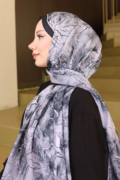 benguen Şal cu model negru-gri İpk114