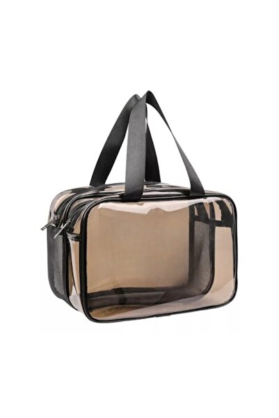 The Casius. Τσάντα καλλυντικών με δύο διαμερίσματα, 30,5 cm, διαφανής καπνιστ...