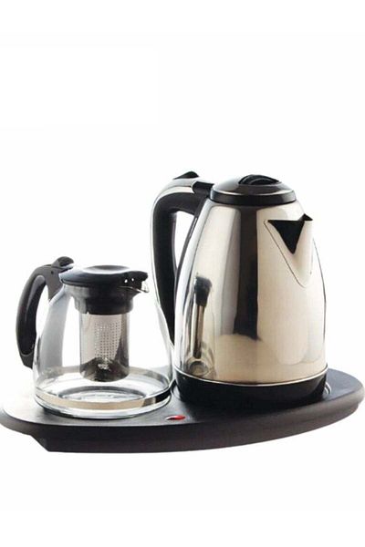 SLIVERS CRIEST Kettle with Tea Tray, 2-in-1 Kettle and Teapot Set