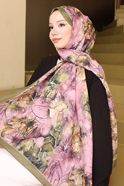benguen Patterned Shawl Dark Khaki İpk114