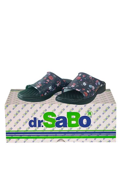 DR SABO Papuci de damă din piele ortopedică negri - lucrați manual, eleganti și confortabili, potriviti pentru utilizarea în patru anotimpuri