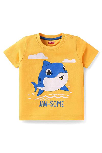 Babyhug Night Suit with Dolphin Print - Orange