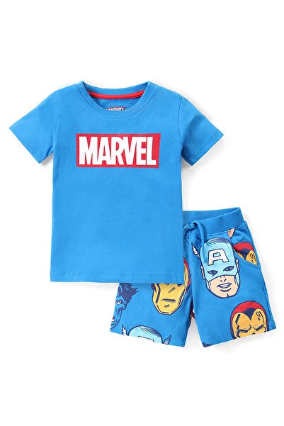 Babyhug Marvel 100% Cotton Knit Half Sleeve Night Suit with Avengers Graphics...