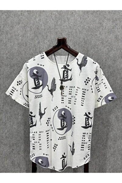 FıttingRoom Oversize Patterned Bohemian Tshirt