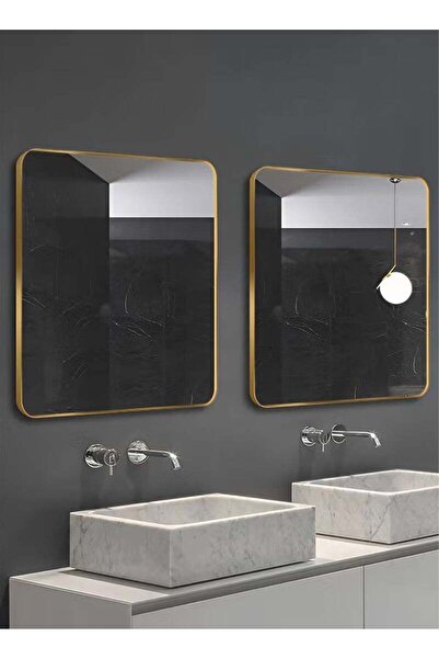 Taimi Wall Mirror60x60cm-Elegant Design Mirror with 3-Back Light Levels Golden Frame-for Makeup,Enterway