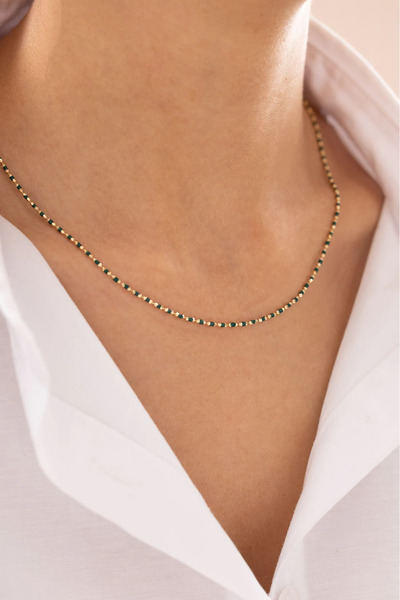 Zeyd Jewelry Minimal Mine Detaylı 14 Ayar Altın Kolye