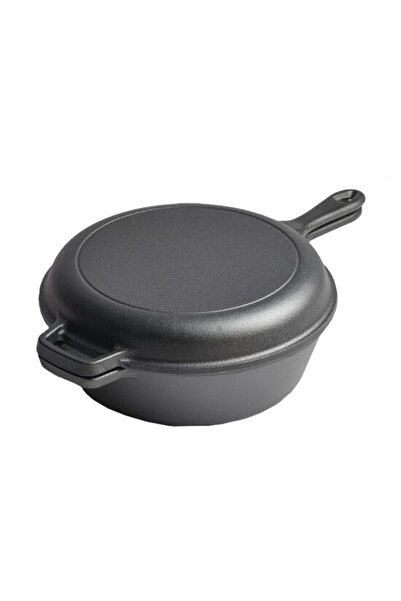 Perfect Home Cast iron pot with pan-type lid, Perfect Home, 14&#215;27 cm