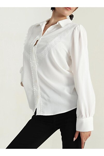 ribana White lace design jessica women's shirt full pattern mg5265