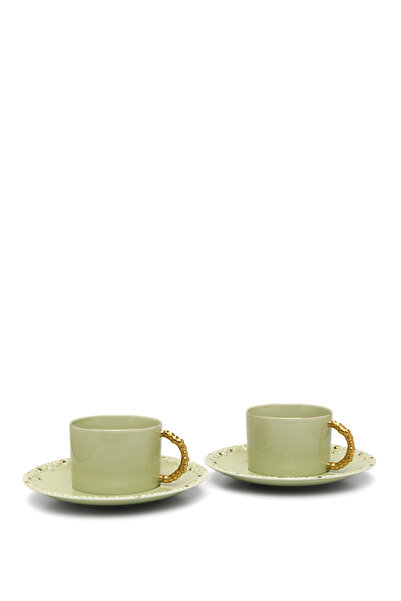 L'OBJET Haas Majove Yeşil Gold 2li Porselen Çay Takımı