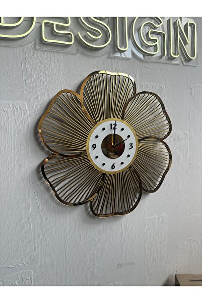 İNFİRAD TASARIM Papatya Desen Dekoratif Ahşap Tasarım Duvar Saati