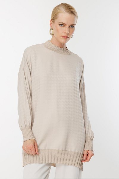 Ghisa Rib Detailed Tunic Stone
