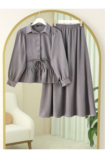 FERHEL Hijab Blouse and Skirt Set Ayrobin Fabric